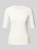 OPUS T-Shirt in Ripp-Optik Modell 'Savka' Offwhite