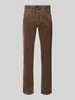 Christian Berg Men Straight Fit Stoffhose in Cord-Optik Taupe