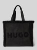 HUGO Tote Bag mit Teddyfell-Besatz Modell 'Becky' Black