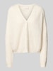 Hemisphere Strickjacke aus Kaschmir-Baumwoll-Mix mit V-Ausschnitt Offwhite