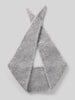 OPUS Schal mit metallischem Logo-Detail aus Wollmix Mittelgrau