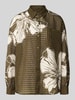 Essentiel Antwerp Bluzka koszulowa o kroju oversized z kołnierzykiem koszulowym model 'JORANGE' Oliwkowy
