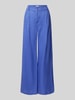 Christian Berg Woman Wide Leg Leinenhose mit Bundfalten Blau