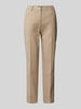 Cambio Regular fit linnen broek met riemlussen, model 'KRYSTAL' Camel