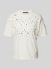 Vero Moda Regular Fit T-Shirt aus reiner Baumwolle mit eingefassten Ziersteinen Modell 'YDA' Weiss