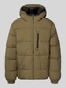Tom Tailor Denim Gewatteerd regular fit jack met capuchon Olijfgroen