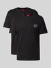 HUGO Regular Fit T-Shirt im 2er-Pack Modell 'DUGOPAK' Black
