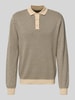 Blend Gebreide pullover met polokraag, model 'BAO POLO KNIT' Offwhite