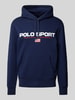 Polo Sport Hoodie met labelprint Donkerblauw