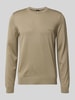 BOSS Regular fit gebreide pullover van pure scheerwol, model 'BOTTO' Leem