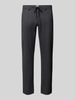 Brax tapered fit jogpants met viscose model 'Phil' Zwart