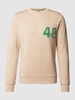 MOS MOSH Sweatshirt mit Motiv-Print Modell 'Abel' Beige meliert