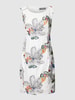 White Label Knielange jurk van linnen met motiefprint Wit