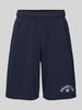 CHAMPION Baggy Fit Sweatshorts mit Label-Stitching Dunkelblau