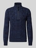 Lerros Gebreide pullover met ribboorden Donkerblauw