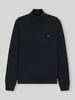 BOSS Orange Rollkragenpullover mit Logo-Patch aus Kaschmir Dunkelblau
