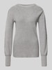 Soyaconcept Strickpullover mit gerippten Abschlüssen Modell 'KANITA' Mittelgrau Melange
