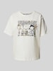 Jake*s Casual T-Shirt mit Peanuts®-Print Offwhite Melange