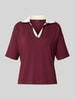 OPUS T-shirt met platte kraag en V-hals, model 'Soffice' Bordeaux