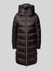 SAVE THE DUCK Gewatteerde lange jas met opstaande kraag, model 'LYSA' Donkerbruin