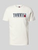 Tommy Jeans Regular Fit T-Shirt aus reiner Baumwolle Offwhite