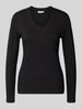More & More Longsleeve mit V-Ausschnitt Black