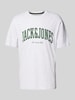 Jack & Jones T-shirt z nadrukiem z logo model ‘CYRUS’ Jasnoszary melanż