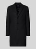MCNEAL Lange jas van wolmix met reverskraag Zwart