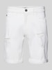 Redefined Rebel Szorty jeansowe o kroju regular fit z przetarciami model ‘PORTO’ Biały