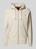 Superdry Sweatjacke mit Label-Stitching Hellgrau