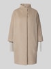 ICONS Cinzia Rocca Lange jas van scheerwol met opstaande kraag Beige gemêleerd