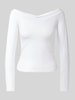 Pieces Regular Fit Langarmshirt mit Viskose-Anteil Modell 'MALIVA' Offwhite Melange