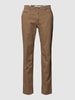 Brax Hose mit Webmuster Modell 'Fabio' Beige