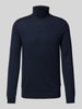 Matinique Rollkragenpullover aus Wolle mit Label-Detail Modell 'parcusman' Marine