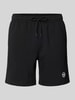 SERGIO TACCHINI Regular fit sweatshorts met logostitching, model 'SIMBA' Zwart