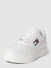 Tommy Jeans Plateau-Sneaker mit Label-Print Modell 'RETRO BASKET' Weiß