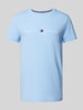 Tommy Hilfiger T-Shirt mit Label-Print Hellblau