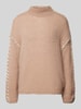 Vila Gebreide pullover met ribboorden, model 'CHOCA' Beige