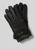 Pearlwood Handschuhe aus Leder mit Label-Detail Black