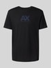 ARMANI EXCHANGE T-shirt o kroju regular fit z czystej bawełny z nadrukiem z logo Czarny