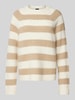 BOSS Gebreide pullover van alpacamix met ronde hals Beige