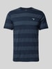 Barbour T-shirt met labelstitching, model 'STENTON' Marineblauw