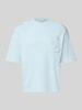PROHIBITED T-Shirt mit Strukturmuster und Label-Stitching Hellblau