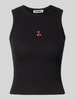 Review Tanktop mit Motiv-Stitchings Black