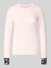 Marc Cain Slim Fit Longsleeve aus Baumwoll-Mix Hellrosa