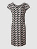 Betty Barclay Knielange jurk met all-over motief Marineblauw