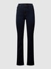 MAC Straight fit jeans met labelpatch, model 'Angela' Marineblauw