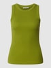 Drykorn Top met geribde ronde hals, model 'OLINA' Groen