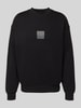HUGO Sweatshirt met labelprint, model 'Split Hugo' Zwart