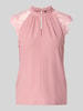 VERO MODA Regular Fit blouse met korte mouwen met semitransparente garnering model 'MILLA' Oudroze